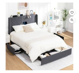 NEW Bed Frame Queen Size DARK GREY