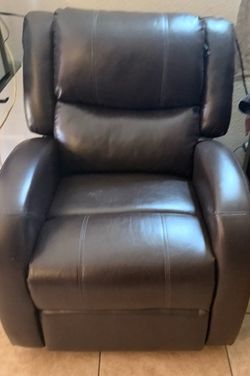 Dark Brown Leather Recliner Chair