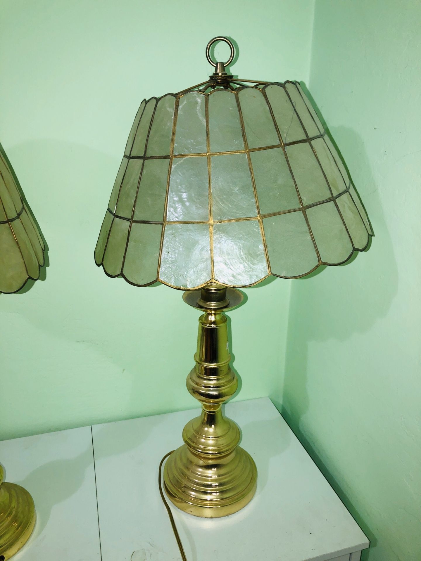 2 capiz lamps