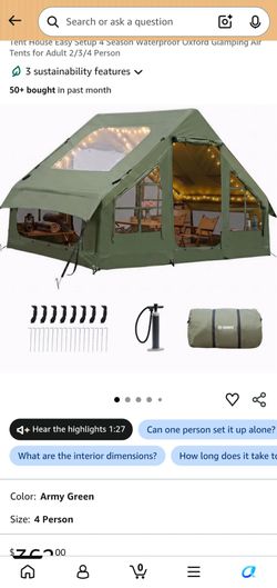Inflatable tent