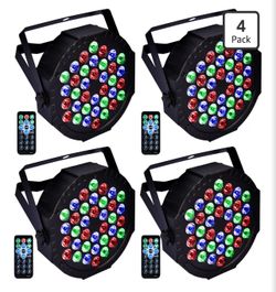 4 PACK Stage Lights Dj Lights for Parties Led Stage Light Sound Activated Portable Party Light Par Light 36 Led RGB Remote Control Uplights for Disco 