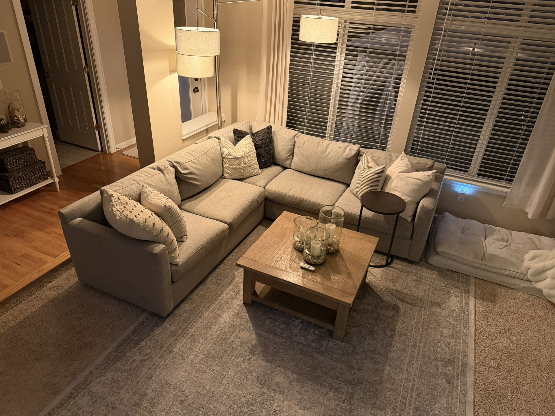 Left Sectional Piece, Crate & Barrell Barrett II Sofa