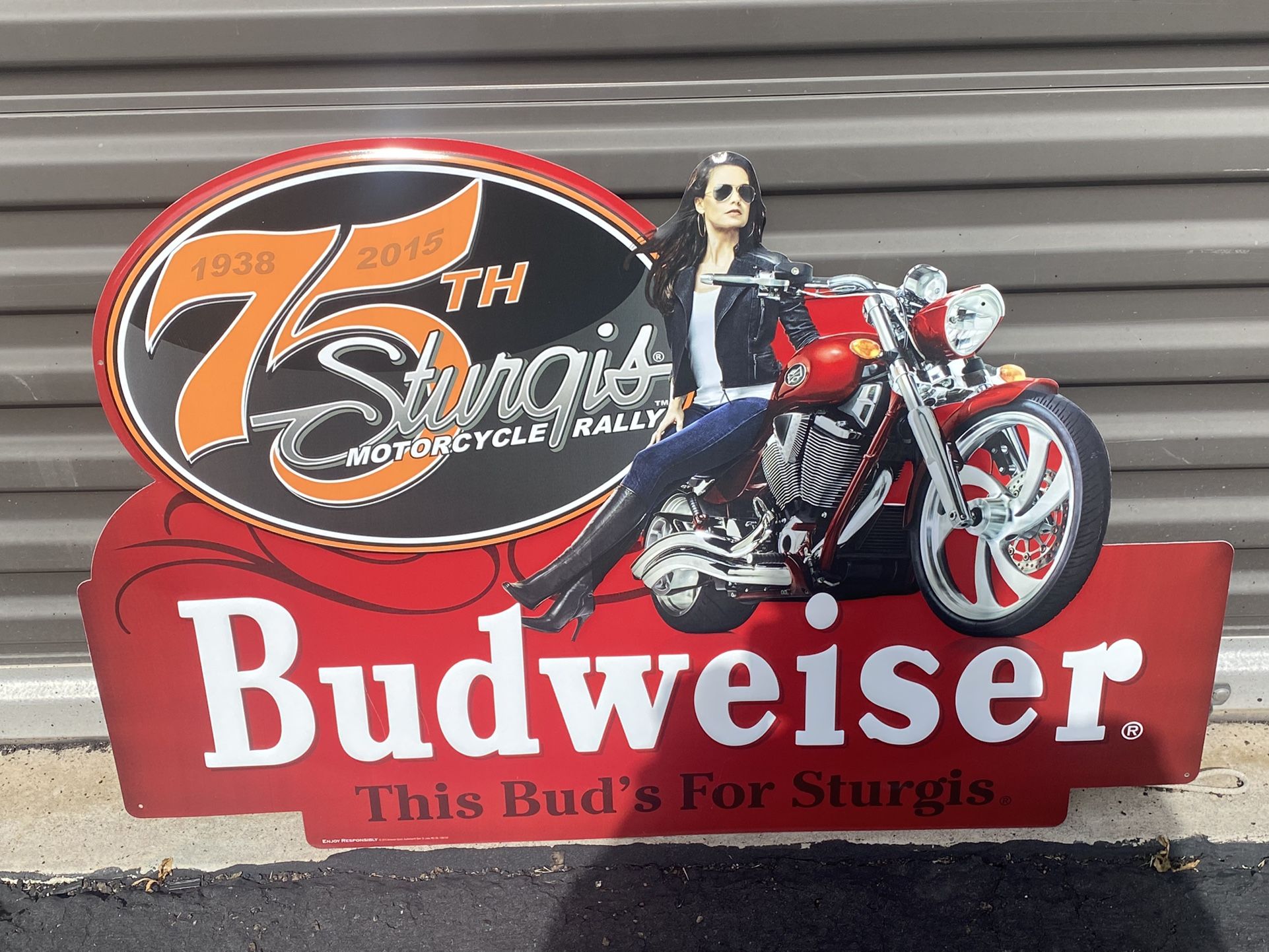 Metal beer sign, Two for one great price! 75 year anniversary Sturgis