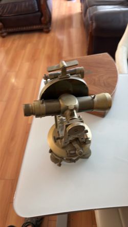 Vintage Brass Surveyor’s Transit / Theodolite with Wooden Case