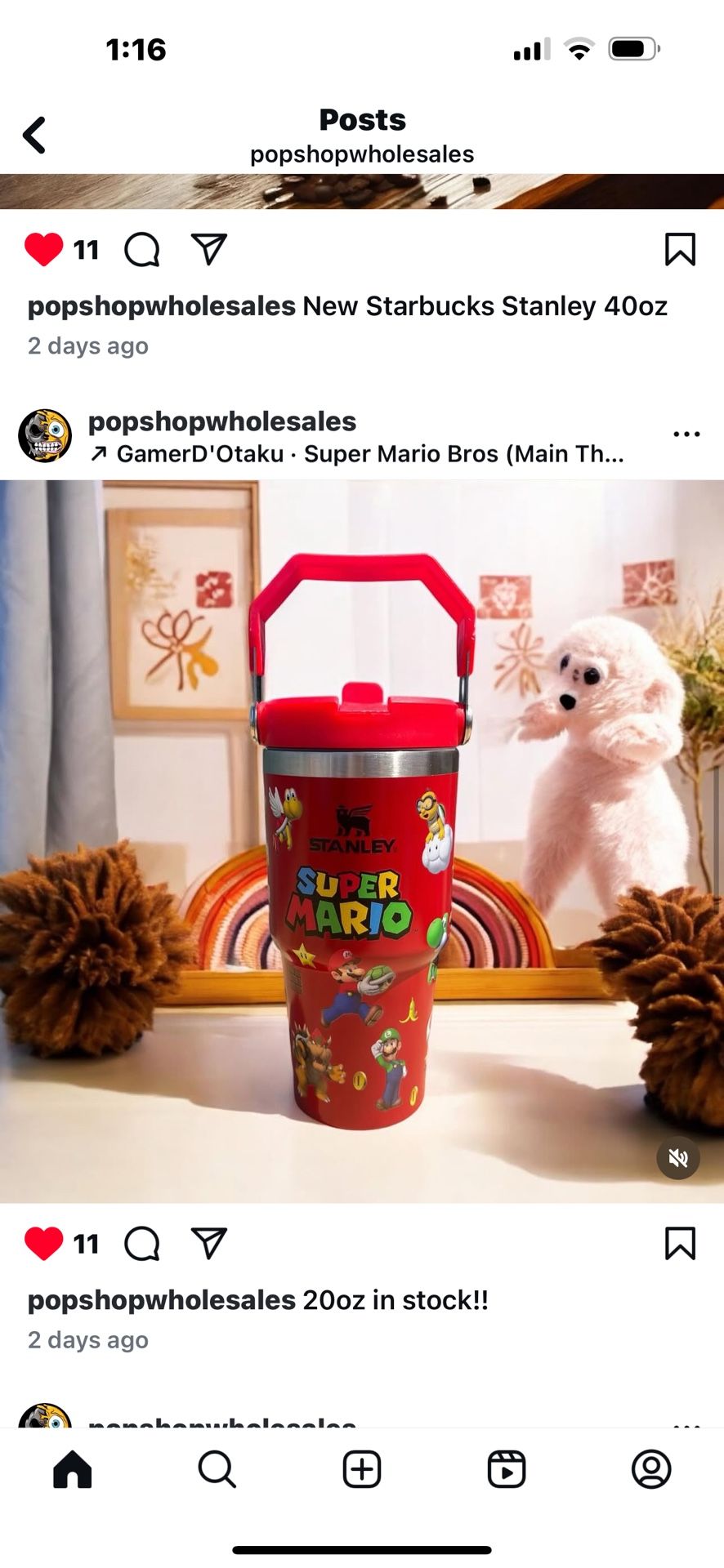 Brand New Stanley 20oz Super Mario Cups 20.00 Each Pick Up Only