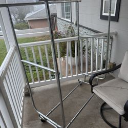 Adjustable Double Rail Commercial Grade Garment Clothing Rack,Silver