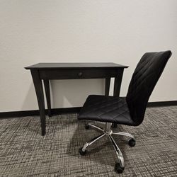 Gray Desk with Adjustable Height Office Chair
