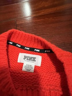 Victoria s Secret Pink Sweater Knit Pullover L Bright Red for