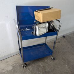 Blue Rolling Tool Cart