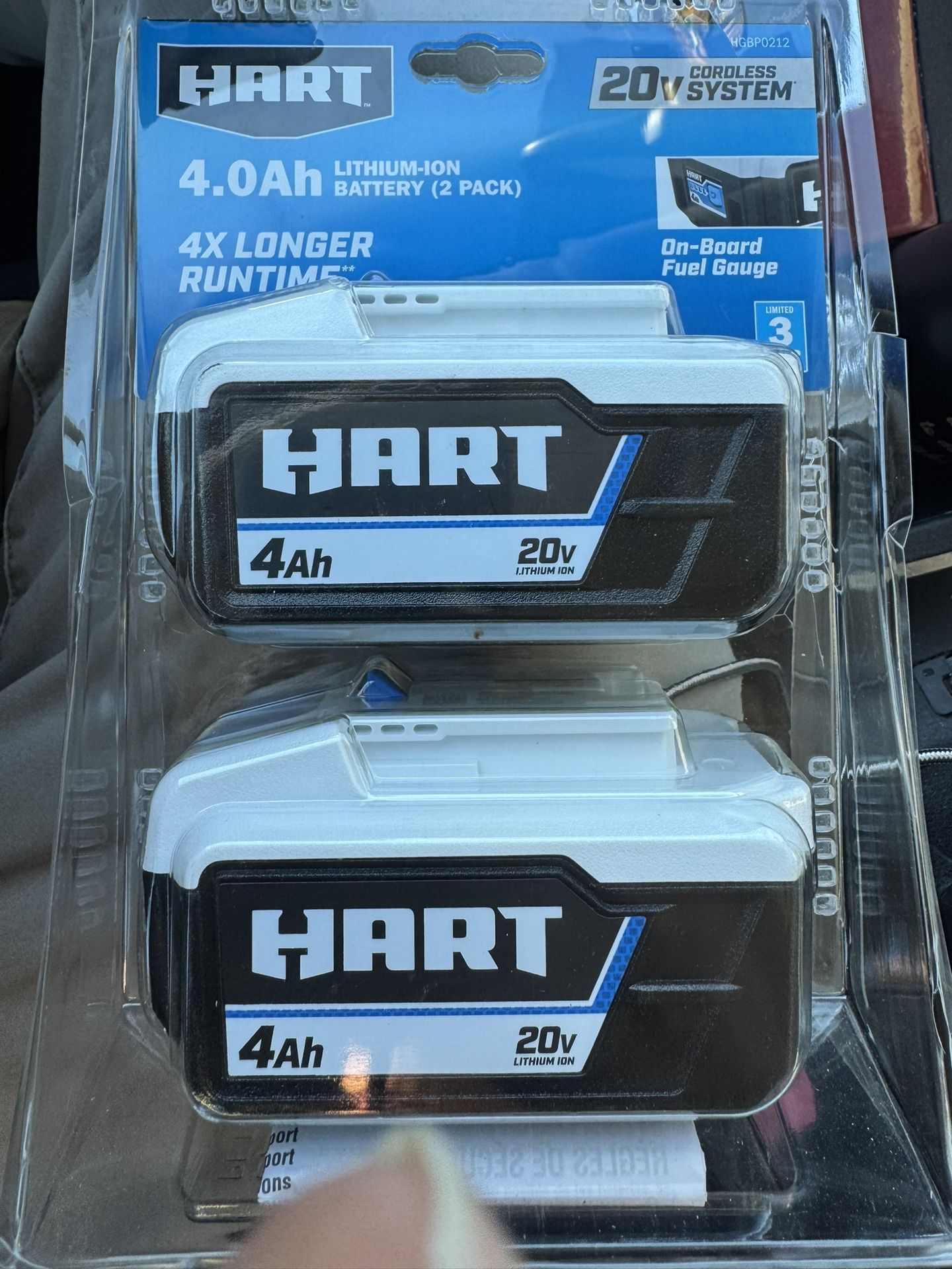 Hart 4Ah 20v Lithium Ion Battery (2 Pack New)