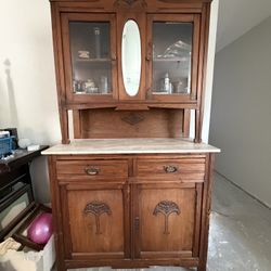 Antique Hutch With Marble Top