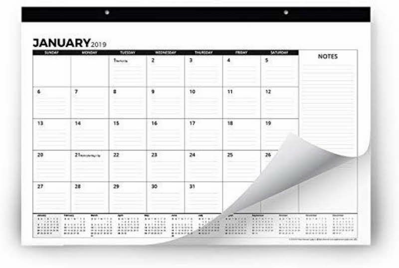 NEW ROYAL MOUNTAIN 2019 MONTHLY DESK CALENDAR (JAN TO DEC) 17”x11”
