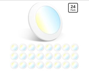 Amico 24 Pack 5/6 Inch 5CCT LED Disk Lights, Dimmable Flush Mount Ceiling
Recessed Disc Light, 2700K/3000K/4000K/5000K/6000K Selectable, 15W=110W, 110