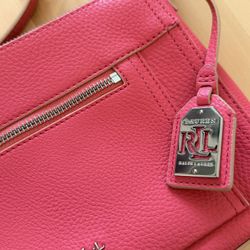Ralph Lauren Purse Pink Crossbody Ralph Lauren Bag women’s Purse Bolsa Leather Bag 