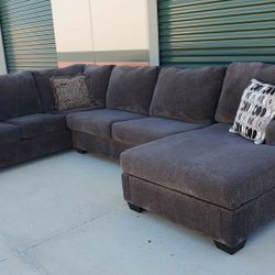 Charcoal Grey Sectional Couch Delivery Available
