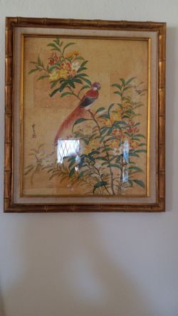 Gold Bamboo Wood FrameTripical Pariate.