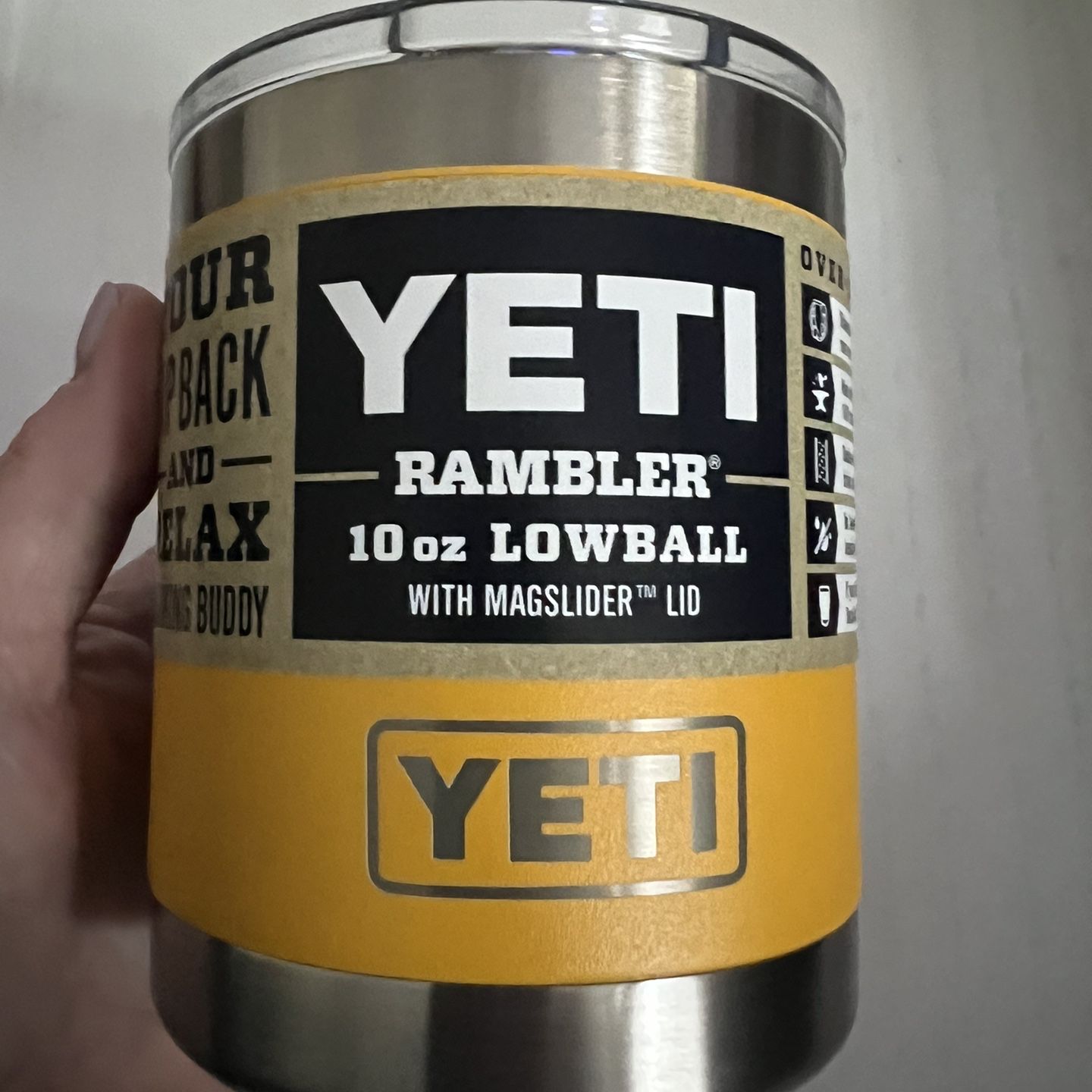 YETI Rambler 10 oz Alpine Yellow Lowball with Magslider Lid