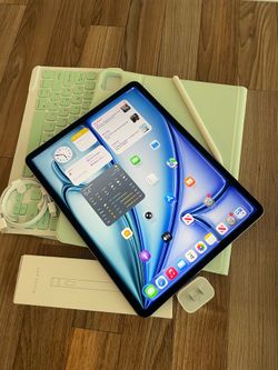 iPad Air 13” (M2 chip / 2024 / Largest Screen) 128GB with keyboard case, pen and Accessories