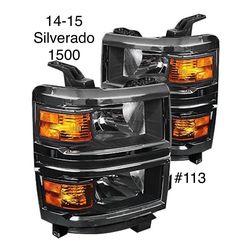 2014 To 2015 Chevy Silverado 1500 Black Headlights