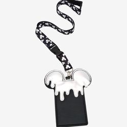 Disney Mickey Mouse Metallic Drip Lanyard/Cardholder (Price Is Firm)