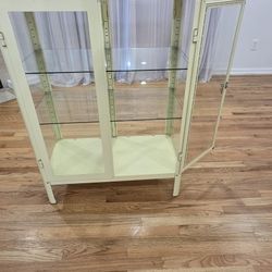 IKEA FABRIKÖR Glass Display Cabinet – Light Yellow – Like New