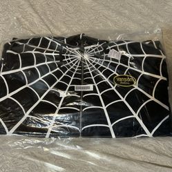 Supreme Vanson Leathers Spiderman Zip Up Hooded Sweatshirt Black XL