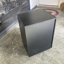 Metal Filing Cabinet On Wheels Black Excellent Condition 