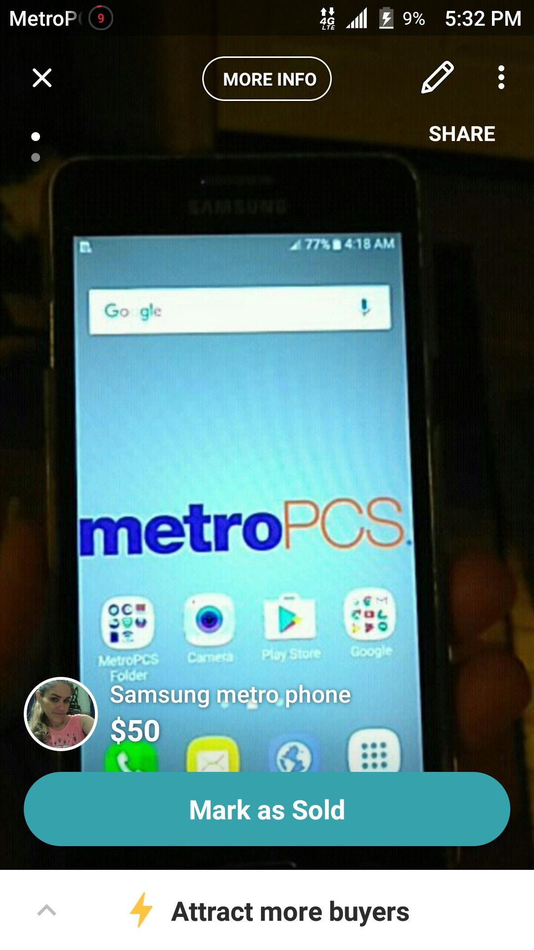 Samsung Galaxy on5 metro pcs phone