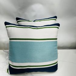 Brentwood Original Outdoor Decorative Blue Pillow Set of 2 New 