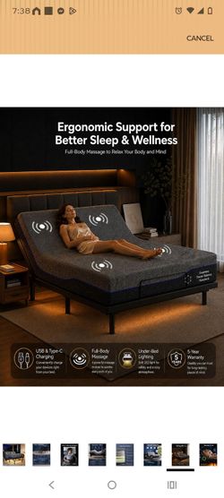 Brand New in box queen size electric adjustable bed with 12" mattress!!!