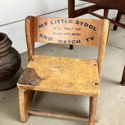 Vintage Step Stool Toddler Seat