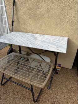 Marble Table & Glass Table - $20 Each