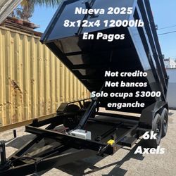 Nuevo 2025 Dump Trailer 8x12x4 12000lbs 