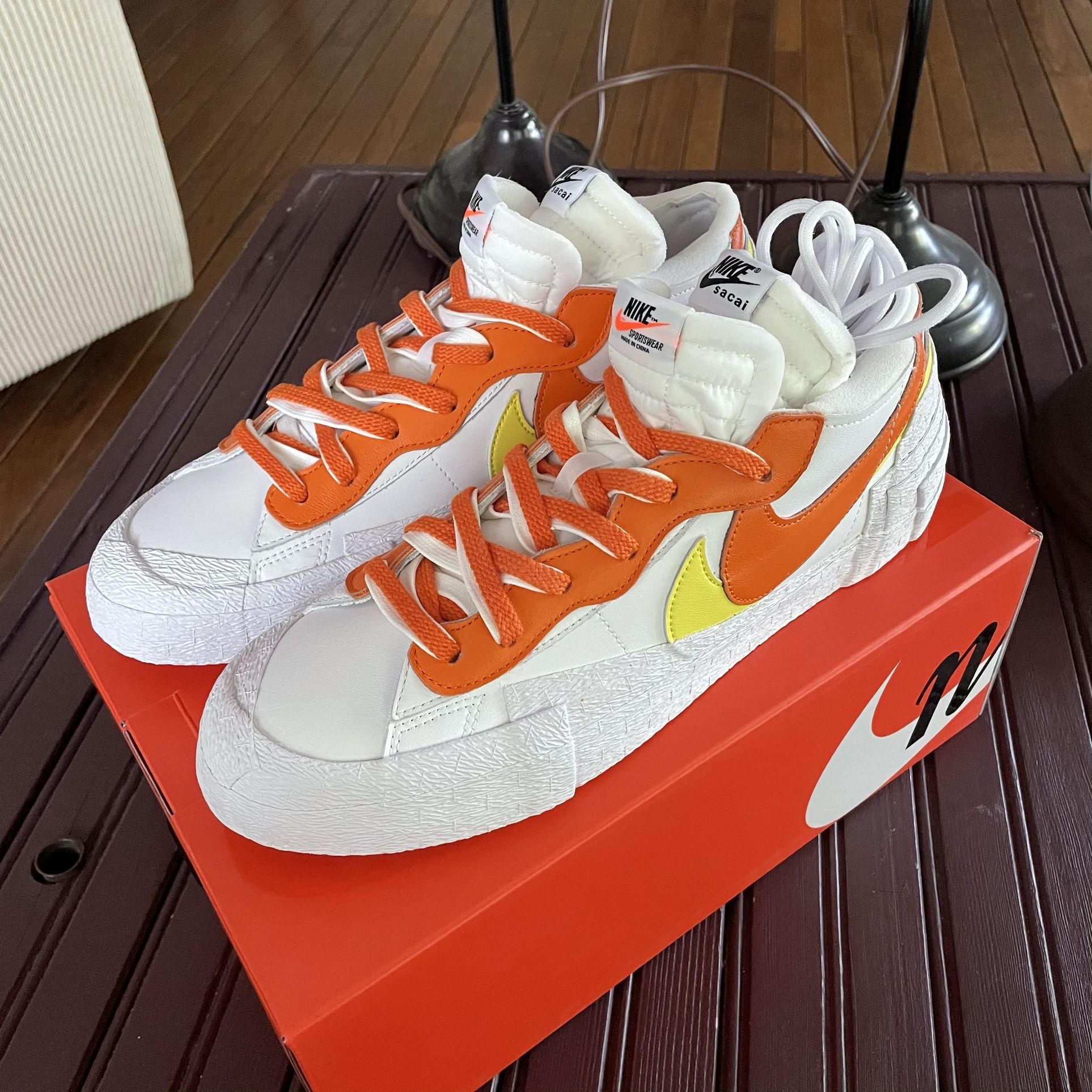 Sacai X Nike Blazer Low ‘Magma Orange’ Men’s Sz 11.5