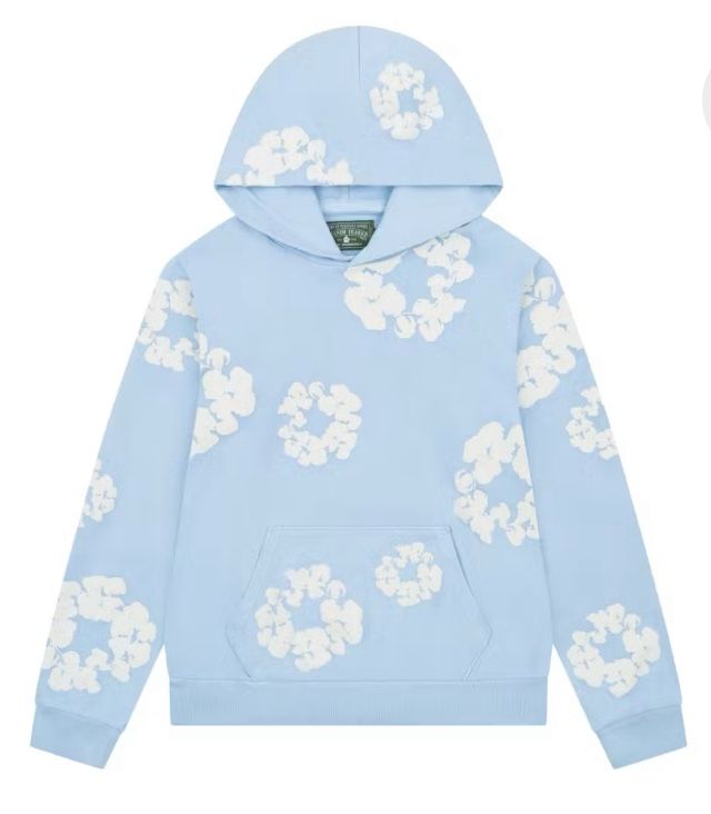 Denim Tears Cotton Hoodie (Baby Blue)