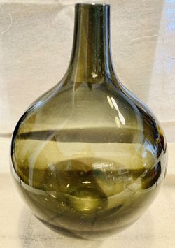 IKEA heavy glass sage green bud vase - 8.5” high x 5” wide