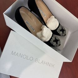 Manolo Blahnik 50mm Black HANGISI 50