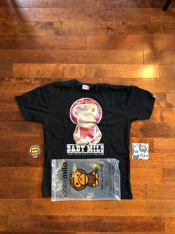 BAPE T-SHIRT HOLOGRAM BABY MILO SZ LARGE