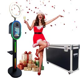 Photo Booth Machine for iPad and Camera,2-in-1 Selfie Station 
