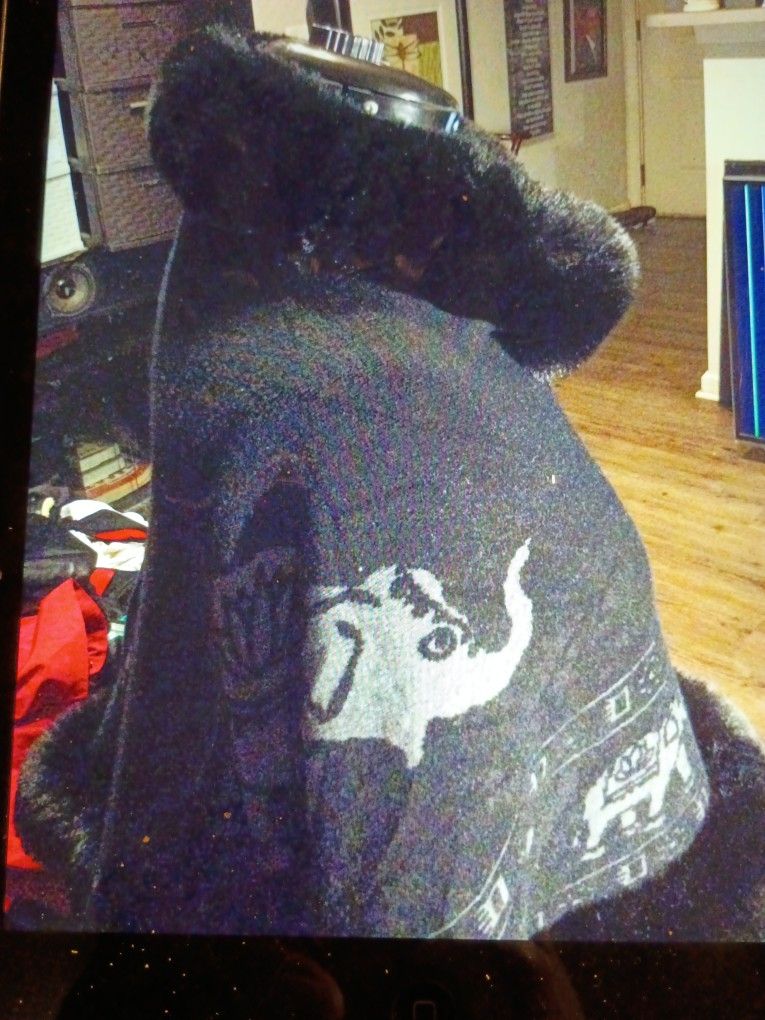 BLACK ELEPHANT PONCHO " ONE SIZE FITS ALL 