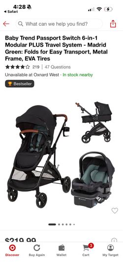 Baby Trend Passport Switch 6 in 1 Travel system