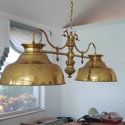 Dining room/pool table light. Brass