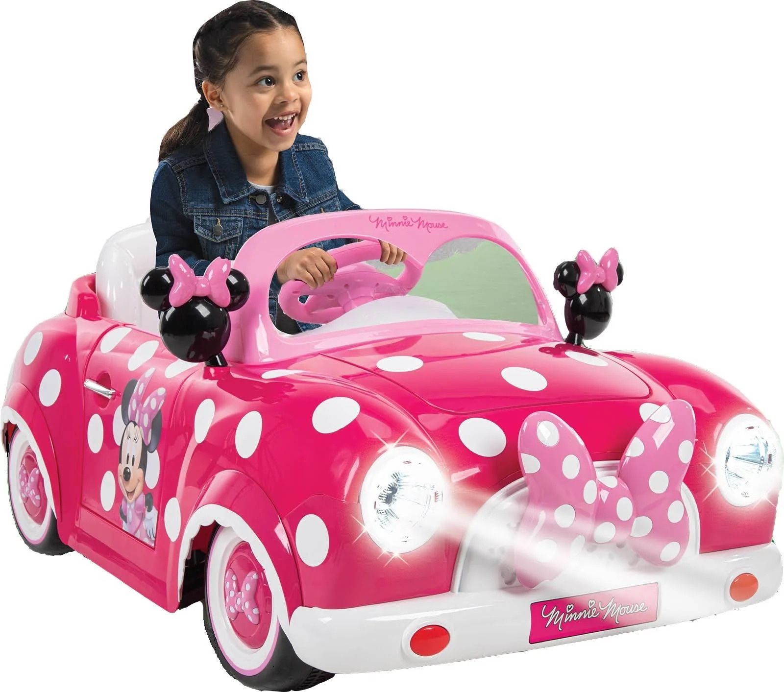   💞💞!!BRAND NEW 6V Electric Kid Ride On Car Power Wheels Disney’s Minnie Mouse Convertible Power wheels with LED lights and openable doors 