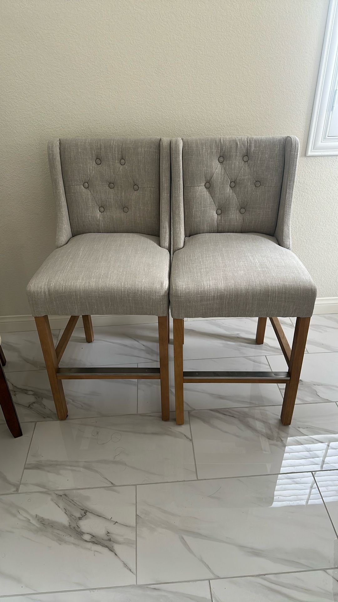 Beige Tufted Chairs