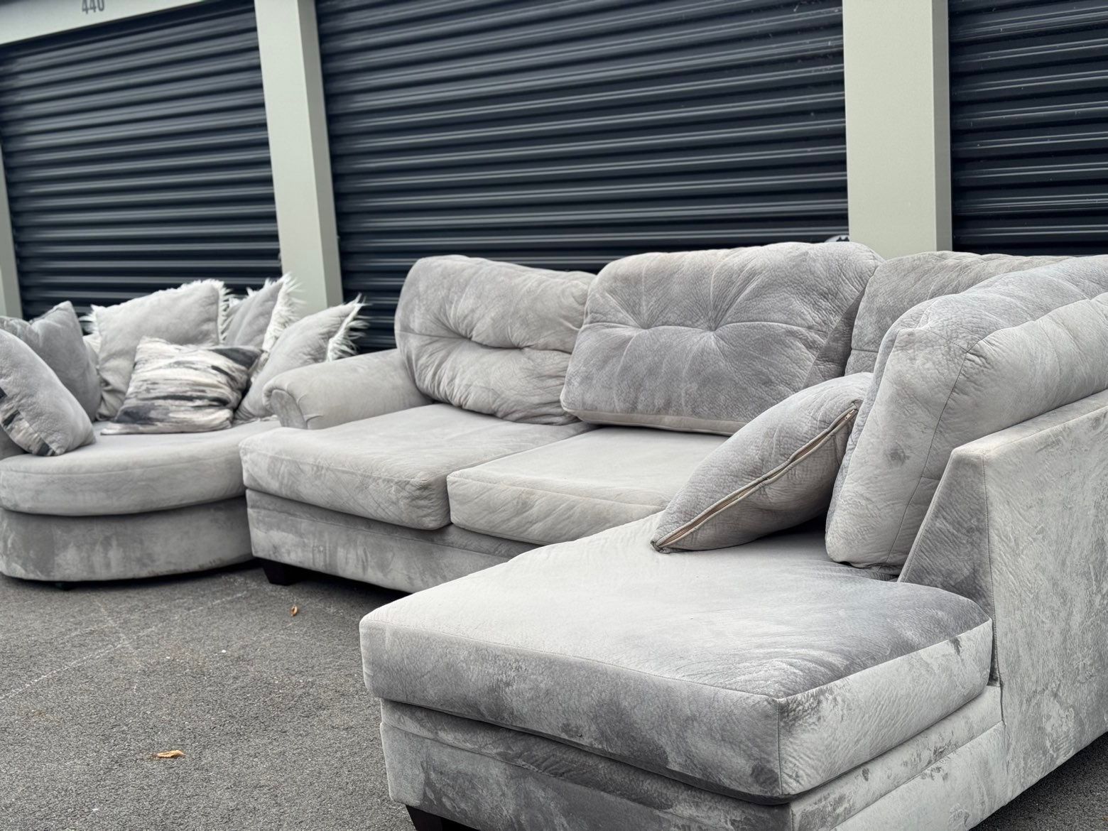 Gray Sectional Sofa With Loveseat