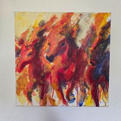 Original Abstract Horse Painting by Ellen Lam