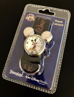 Disney Pin Trading Mickey Mouse Watch Lanyard. Original Disney Themed Parks.