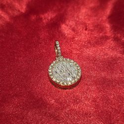 10k Yellow Gold Diamond Baguette Pandent 0.55 ctw