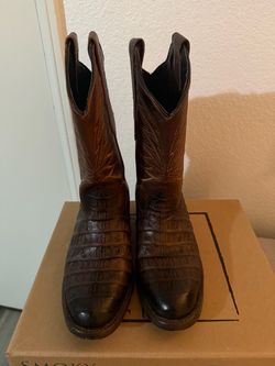 Crocodile belly boots