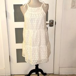 White cotton lace dress from Zara, size S